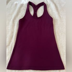 Lululemon Cool Racerback Tank - burgundy, Size 6